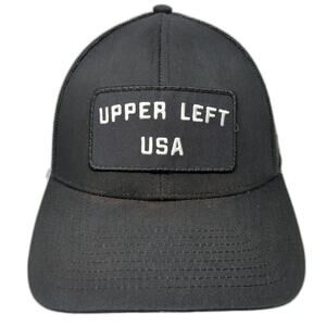 Upper Left USA Snapback Trucker Hat Black One Size Adjustable Embroidered Haka
